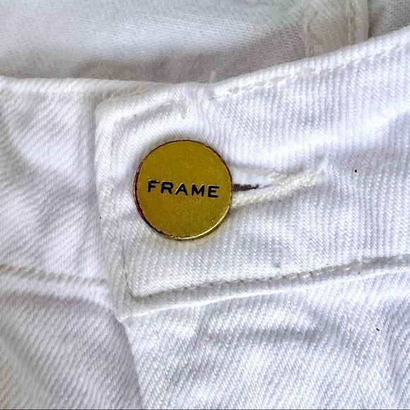 Frame Le Grand Garçon White Denim Mid-Rise Jeans Size 26 - Picture 11 of 12